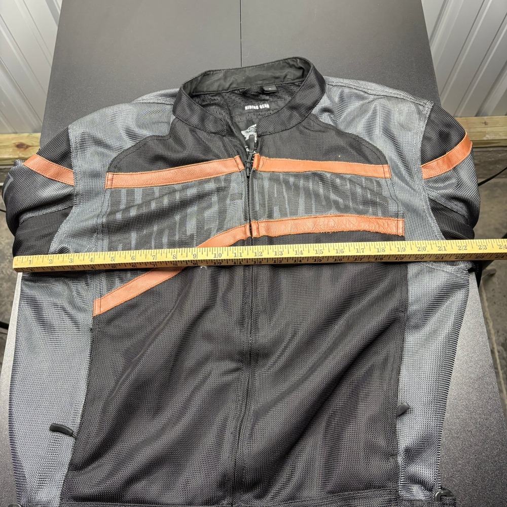 Harley Davidson Riding Gear Motorcycle Jacket Mesh Black Gray‎ Orange L - Picture 5 of 6
